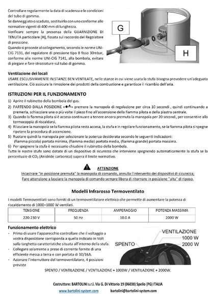 Bartolini Stufa a Gas per Bombola GPL Infrarossi Portatile Potenza 4.2 kW colore Blu - Bella I Color 408