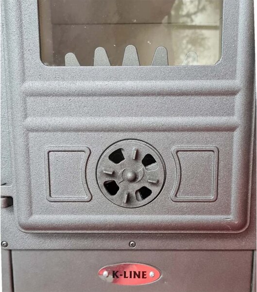 K-Line Stufa a Legna in Acciaio 7 kW Volume 140 m3 con Portalegna colore Beige - DF035144 Karma