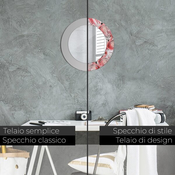 Specchio rotondo stampato Pattern fiammeggiante fi 50 cm