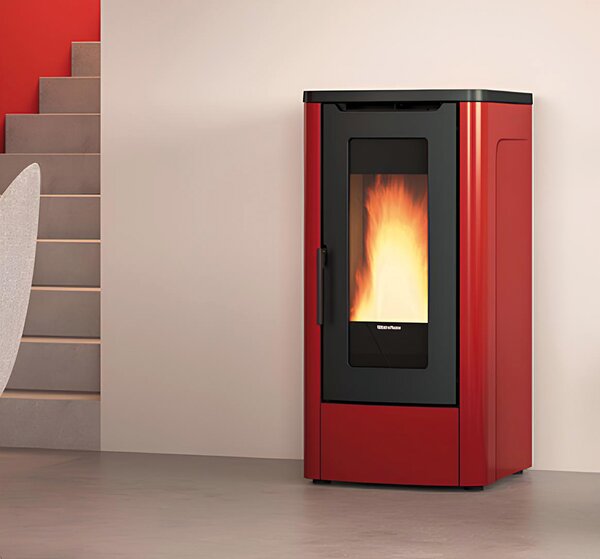 La Nordica-Extraflame Stufa a Pellet Ventilata 10 kW Capacit Serbatoio 27 Kg Volume Riscaldabile 287 m3 colore Bordeaux - 1287400 DAHIANA 5.0
