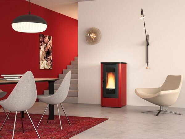 La Nordica-Extraflame Stufa a Pellet Ventilata 10 kW Capacit Serbatoio 27 Kg Volume Riscaldabile 287 m3 colore Bordeaux - 1285500 Dahiana VFS