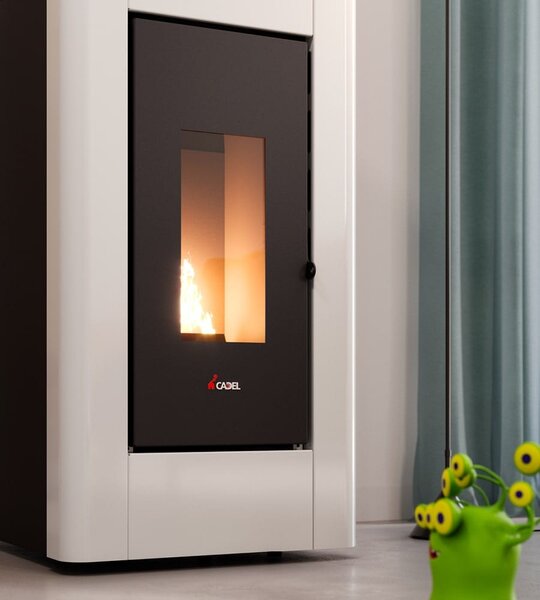 Cadel Stufa a Pellet Canalizzata 10,5 kW Capacit Serbatoio 25 Kg Volume Riscaldabile 294 m3 colore Metallo Antracite - 7022075 Prince Plus 11