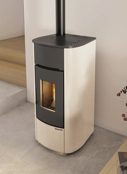 La Nordica-Extraflame Stufa a Pellet Canalizzata 7,5 kW Capacit Serbatoio 15 Kg Volume Riscaldabile 215 m3 colore Avorio - 1294850 MARIELLA PLUS