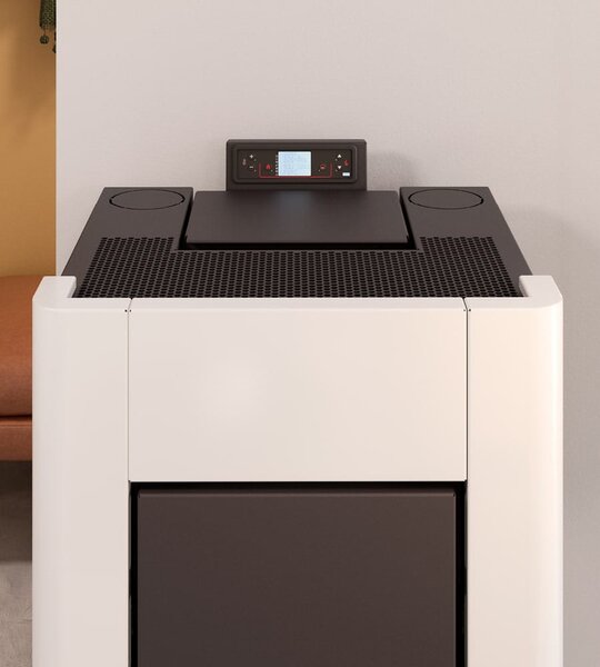 Cadel Stufa a Pellet Canalizzata 10,5 kW Capacit Serbatoio 25 Kg Volume Riscaldabile 294 m3 colore Metallo Antracite - 7022075 Prince Plus 11