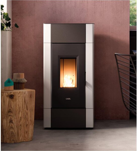 Cadel Stufa a Pellet Ventilata 8,5 kW Capacit Serbatoio 17 Kg Volume Riscaldabile 238 m3 Classa A+ 5 Stelle colore Bianco Cristal 9 T1 - 7025033