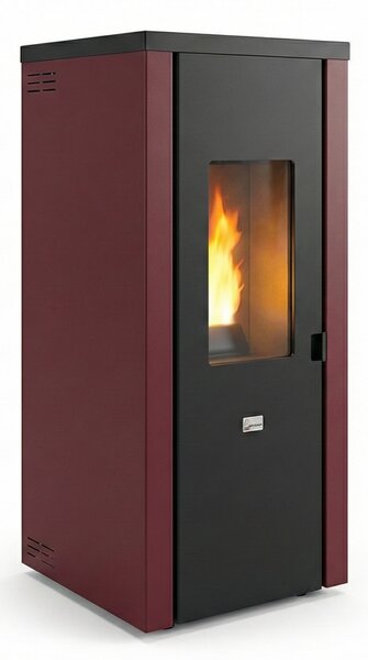 Queen Stufa a Pellet Ventilata 7 kW Capacit Serbatoio 15 Kg Volume Riscaldabile 168 m3 colore Bordeaux - EVO 7.0
