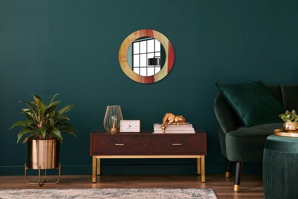 Specchio tondo con decoro Immagine astratta fi 50 cm