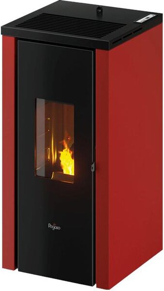 Pegaso Stufa a Pellet Ventilata 7 kW Capacit Serbatoio 15 Kg Volume Riscaldabile 168 m3 colore Rosso - 702031 Vera 7.0