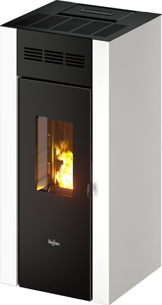 Pegaso Stufa a Pellet Ventilata 8.5 kW Capacit Serbatoio 17 kg Volume Riscaldabile 238 m3 colore Bianco - 7022001 Elane 9