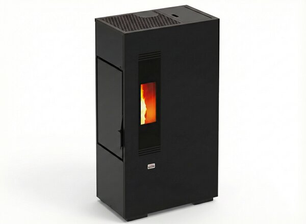 Queen Stufa a Pellet Ventilata Slim 5,5 kW Capacit Serbatoio 10 Kg Volume Riscaldabile 135 m3 colore Nero - Slim 5