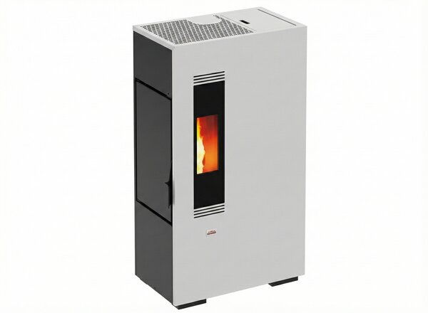 Queen Stufa a Pellet Ventilata Slim 5,5 kW Capacit Serbatoio 10 Kg Volume Riscaldabile 135 m3 colore Bianco - Slim 5