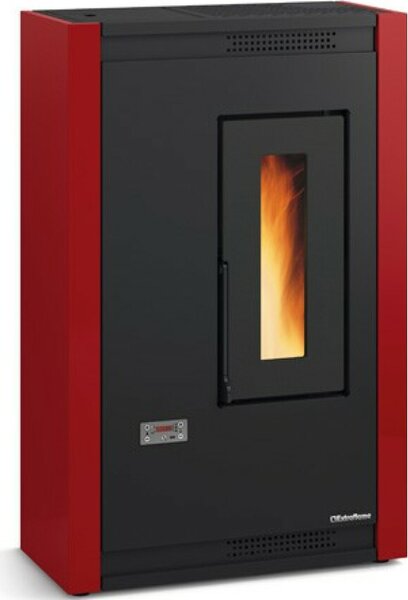 La Nordica-Extraflame Stufa a Pellet Ventilata Slim 5.1 kW Capacit Serbatoio 10 Kg Volume Riscaldabile 146 m3 colore Bordeaux - 1288200 Luisella 5.0
