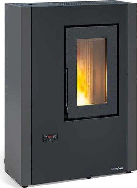 La Nordica-Extraflame Stufa a Pellet Ventilata Slim 7 kW Capacit Serbatoio 10 Kg Volume Riscaldabile 201 m3 colore Grigio Grafite - 1294901 Luisel