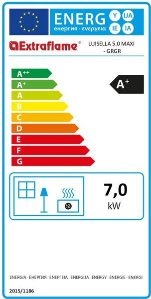 La Nordica-Extraflame Stufa a Pellet Ventilata Slim 7 kW Capacit Serbatoio 10 Kg Volume Riscaldabile 201 m3 colore Grigio Grafite - 1294901 Luisel