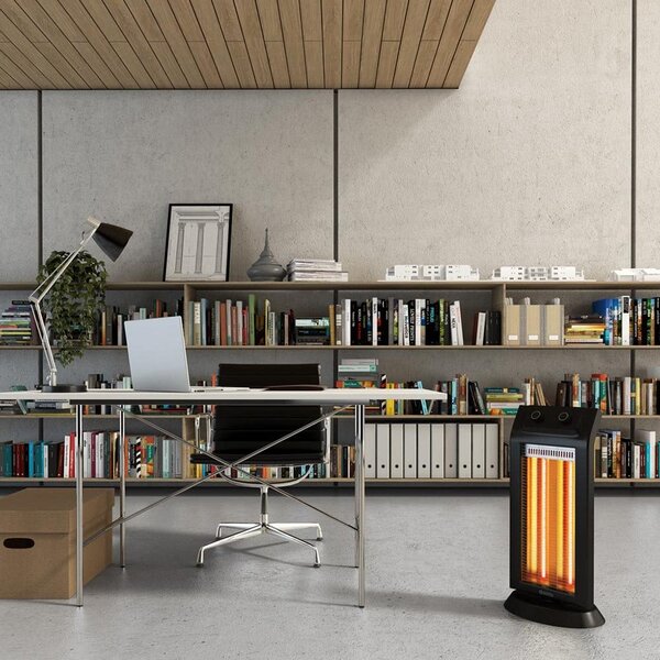 OLIMPIA SPLENDID Stufa elettrica al Carbonio Infrarossi Potenza Max 1100 Watt Oscillante - Carbon Black
