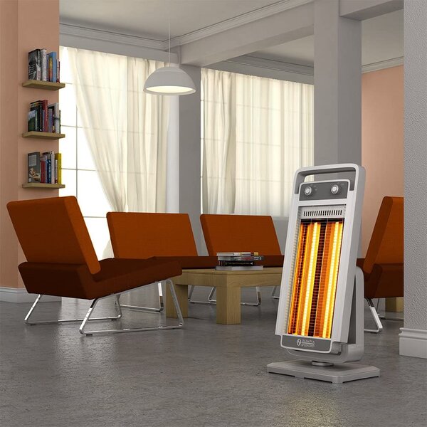 OLIMPIA SPLENDID Stufa elettrica al Carbonio Infrarossi Potenza Max 1200 Watt Oscillante con Termostato - Solaria Carbon