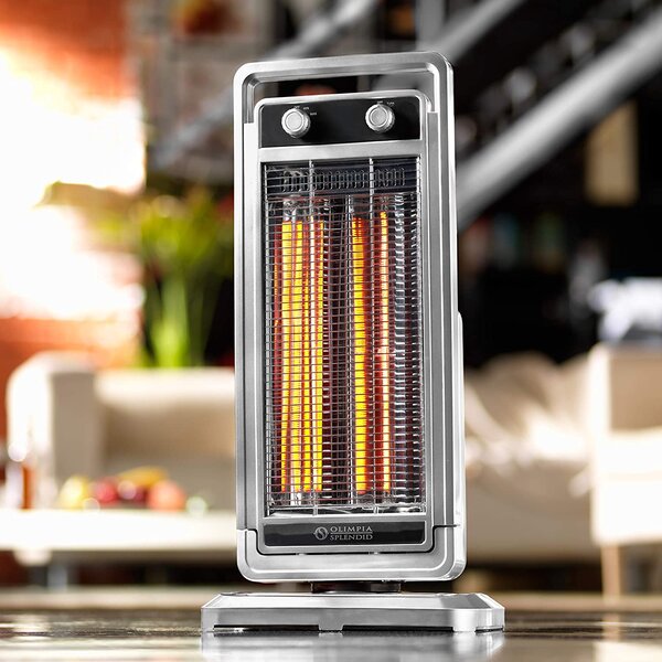 OLIMPIA SPLENDID Stufa elettrica al Carbonio Infrarossi Potenza Max 1200 Watt Oscillante con Termostato - Solaria Carbon