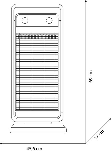 OLIMPIA SPLENDID Stufa elettrica al Carbonio Infrarossi Potenza Max 1200 Watt Oscillante con Termostato - Solaria Carbon