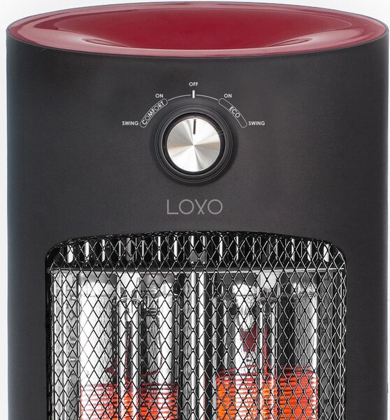 Argo Stufa elettrica al Carbonio Potenza 800 Watt 2 Livelli di potenza colore Nero Rosso - LOXO