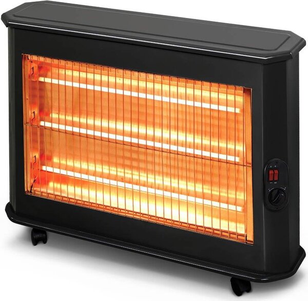 Kumtel Stufa Elettrica al Quarzo Potenza 2000W con Ruote e Termostato Regolabile - KS-2700