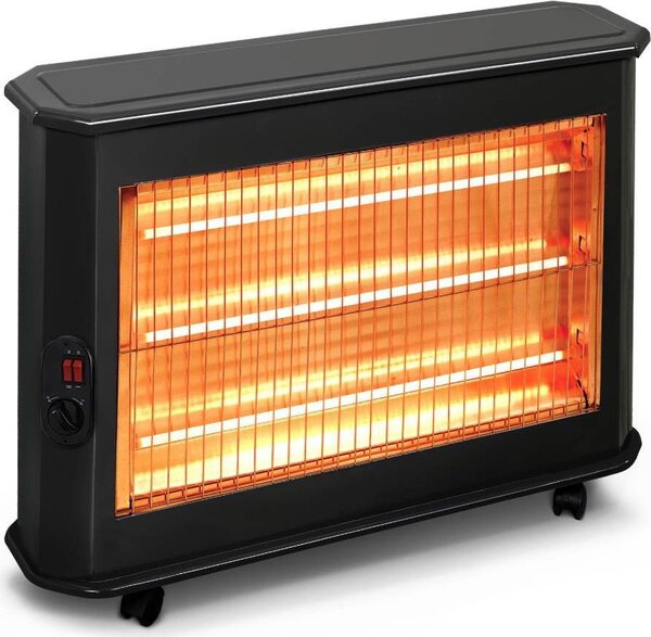 Kumtel Stufa Elettrica al Quarzo Potenza 2000W con Ruote e Termostato Regolabile - KS-2700