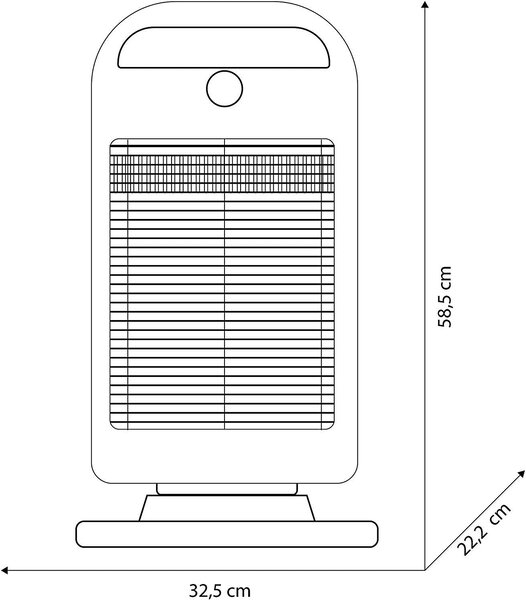 OLIMPIA SPLENDID Stufa elettrica Alogena a basso consumo Potenza Max 1200 Watt Oscillante con Termostato - Solaria Evo - 99545