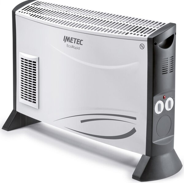 Imetec Stufa Elettrica Potenza termica 2000 watt con Termostato regolabile colore Silver - TH1-100 Eco Rapid