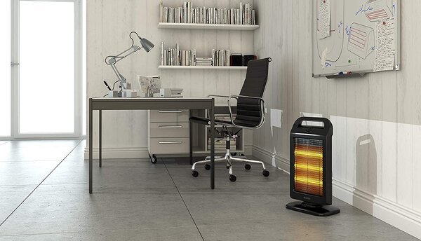 OLIMPIA SPLENDID Stufa elettrica Alogena a basso consumo Potenza Max 1200 Watt Oscillante con Termostato - Solaria Evo - 99545