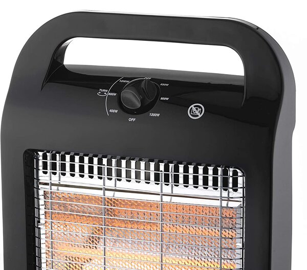 OLIMPIA SPLENDID Stufa elettrica Alogena a basso consumo Potenza Max 1200 Watt Oscillante con Termostato - Solaria Evo - 99545