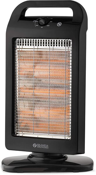 OLIMPIA SPLENDID Stufa elettrica Alogena a basso consumo Potenza Max 1200 Watt Oscillante con Termostato - Solaria Evo - 99545