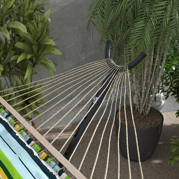 VivaGarden Supporto per Amaca da Giardino in Metallo 290x120x115 cm Portata 220 Kg colore Nero