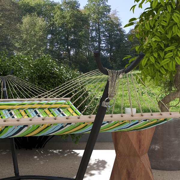 VivaGarden Supporto per Amaca da Giardino in Metallo 290x120x115 cm Portata 220 Kg colore Nero