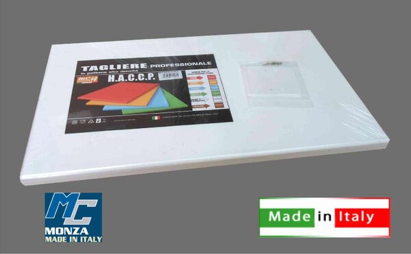 Mc Ristorazione Tagliere in Pe Professionale cm 50x40x2h Bianco - C6234