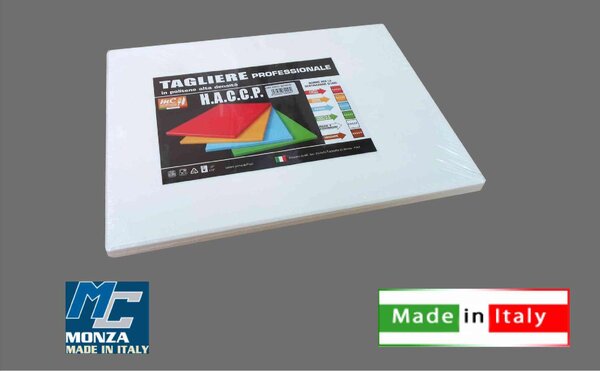 Mc Ristorazione Tagliere in Pe Professionale cm 50x30x2h Bianco - C5671