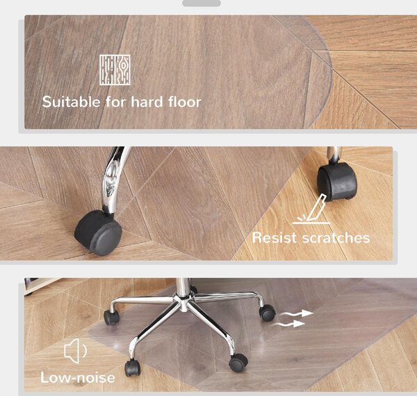 DecHome Tappetino per Sedia Ufficio Salvapavimento Antiscivolo in Plastica 90x120 cm colore Trasparente - A2DH025TRA