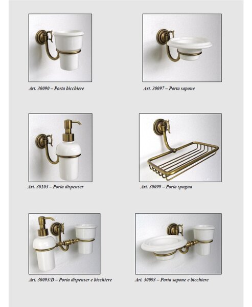 Porta Salviette Ad Anello OTTONE con portasapone dimensioni 13x20x h 32 cm Linea FLORENCE finitura in Bronzo Satinato
