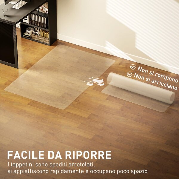 DecHome Tappetino Salvapavimento 100x150 cm in Plastica Trasparente per Sedia da Ufficio - L6541CR