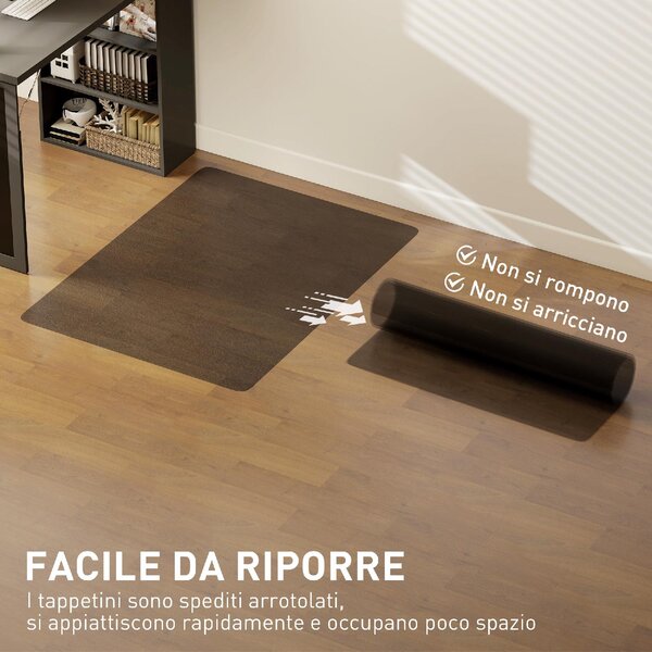 DecHome Tappetino Salvapavimento 120x90 cm in Plastica Nera Trasparente per Sedia da Ufficio - L6563BK