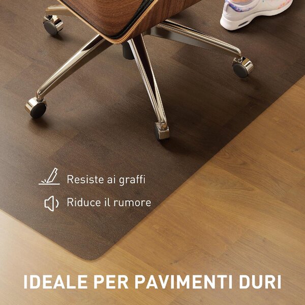 DecHome Tappetino Salvapavimento 120x90 cm in Plastica Nera Trasparente per Sedia da Ufficio - L6563BK