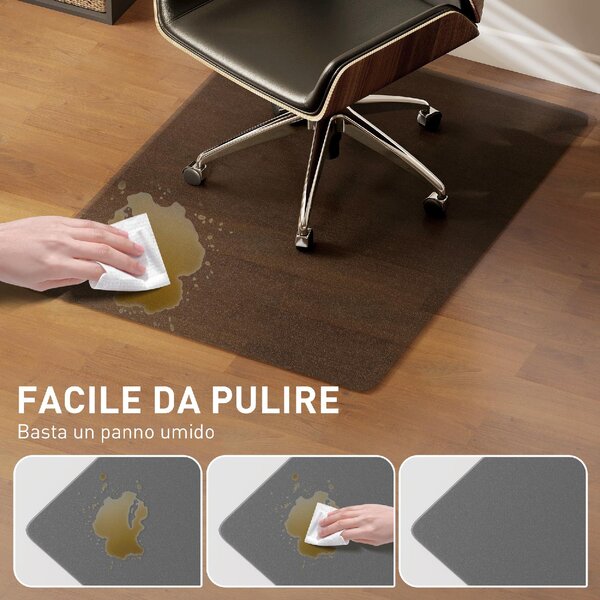 DecHome Tappetino Salvapavimento 120x90 cm in Plastica Nera Trasparente per Sedia da Ufficio - L6563BK