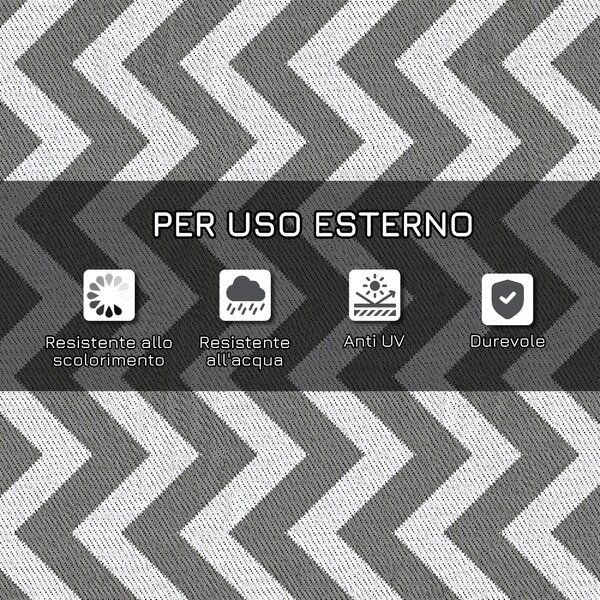 DecHome Tappeto da Esterno Reversibile con Fantasia Geometrica 121x182 cm colore Grigio/Bianco - R3470LG