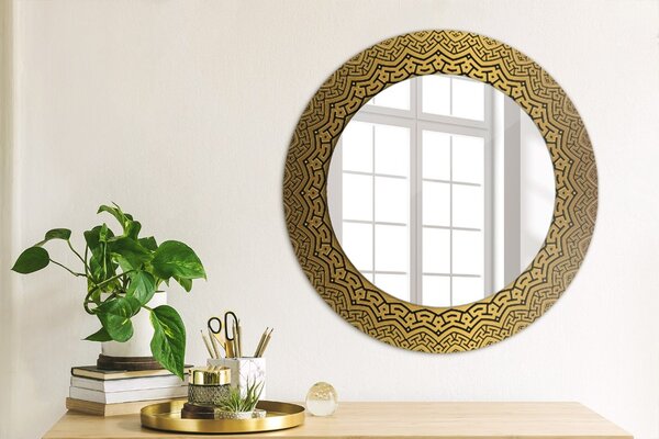 Specchio tondo con decoro Ornamento greco fi 50 cm