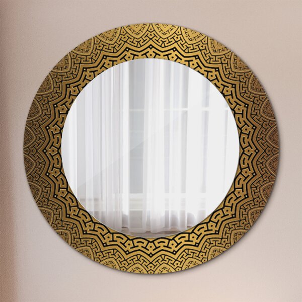 Specchio tondo con decoro Ornamento greco fi 50 cm
