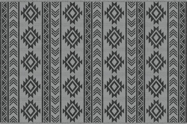 DecHome Tappeto Moderno per Esterni Nero e Grigio in PP con Design Reversibile e Pieghevole 182x274 cm