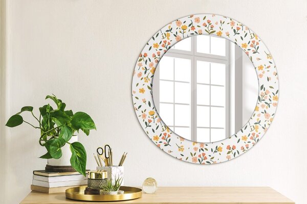Specchio rotondo stampato Piccoli fiori dolci fi 50 cm