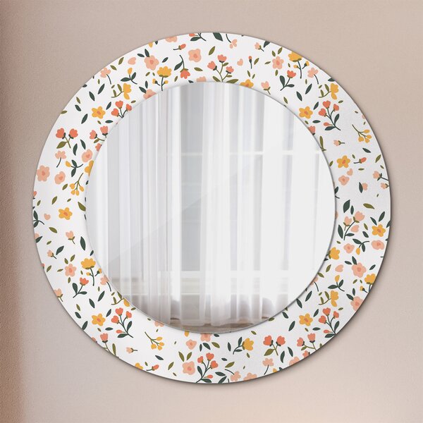 Specchio rotondo stampato Piccoli fiori dolci fi 50 cm