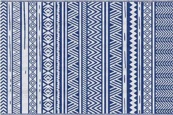 DecHome Tappeto per Esterno 182x274 cm Pieghevole e Reversibile in Polipropilene colore Blu e Bianco - A3040DBAO86