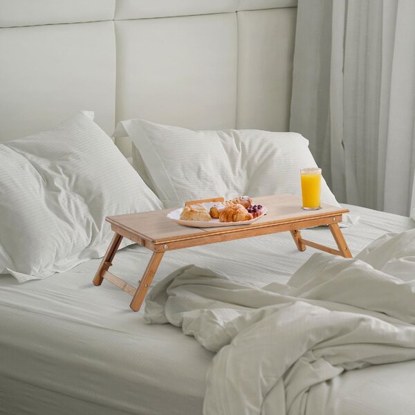 DecHome Tavolino da Letto per PC Pieghevole e Inclinabile con Cassetto 72x35x22-30 cm colore Legno - A311004AO96