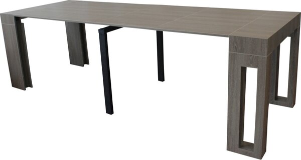 DecHome Tavolo Consolle Allungabile 3 metri Ingresso Design Moderno 45/96/147/198/249/300 x 90x75h cm colore Taupe