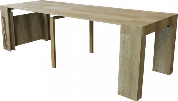 DecHome Tavolo Consolle Allungabile 3 metri Ingresso Design Moderno con Venature Dimensioni 45/96/147/198/249/300 X 90 cm colore Rovere Grigio